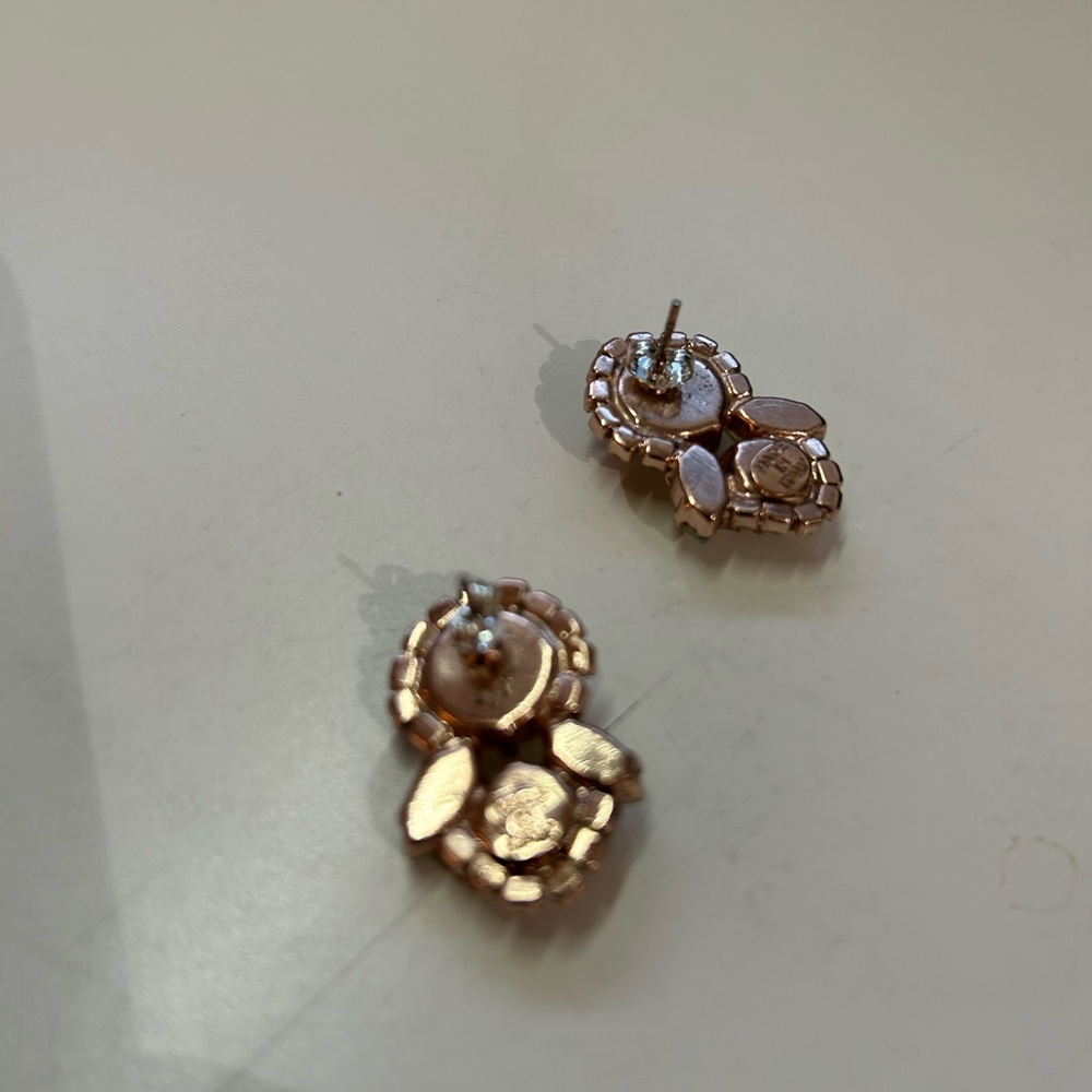 Elegant Crystal and Stone Earrings - Picture 2 of 4